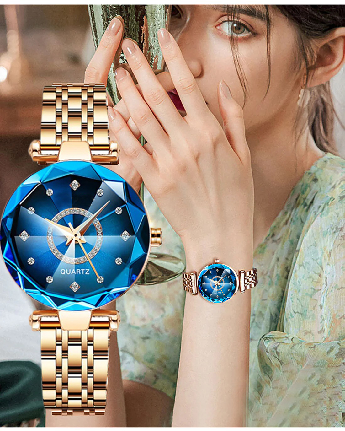 Ladies watch blue colour best sale